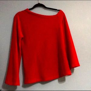 Cold Shoulder Red Shirt